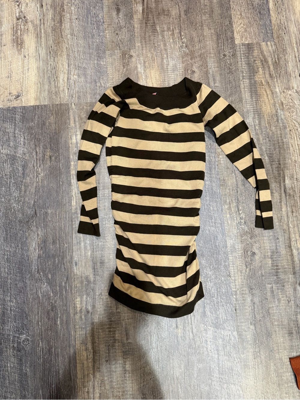 Derek Heart Black and Cream Striped Maxi Dress